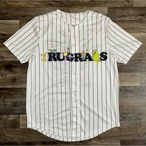 Nickelodeon Rugrats Pinstripe Baseball Jersey Shirt White Size M